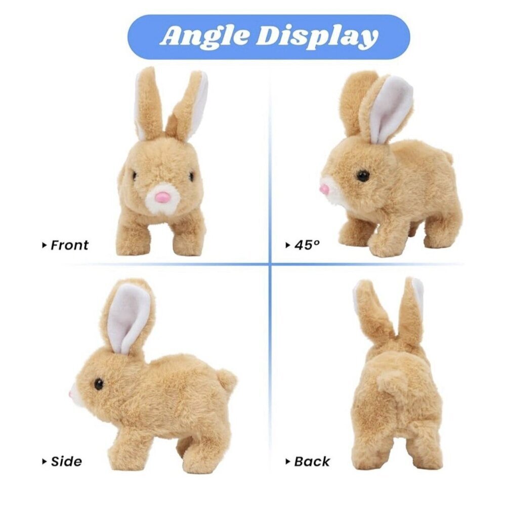 Hopping Plush Rabbit Toy Interactive Electronic Pet Bunny Tan New - Picture 5 of 10